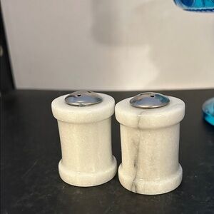 Elegant White Marble Salt and Pepper Shakers